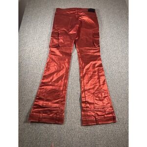 Valabasas Red Cozart Wax Stretch Cargo Denim Button Fly  Jeans EUC mens 36